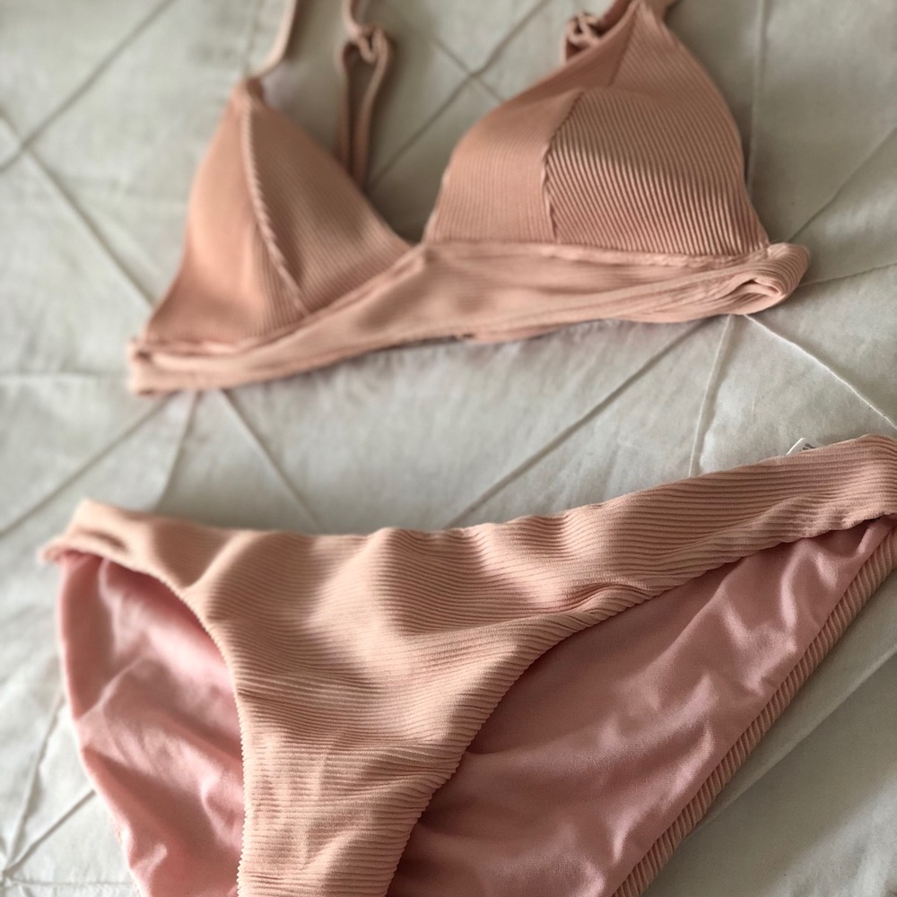 Light Pink Ribbed Bikini